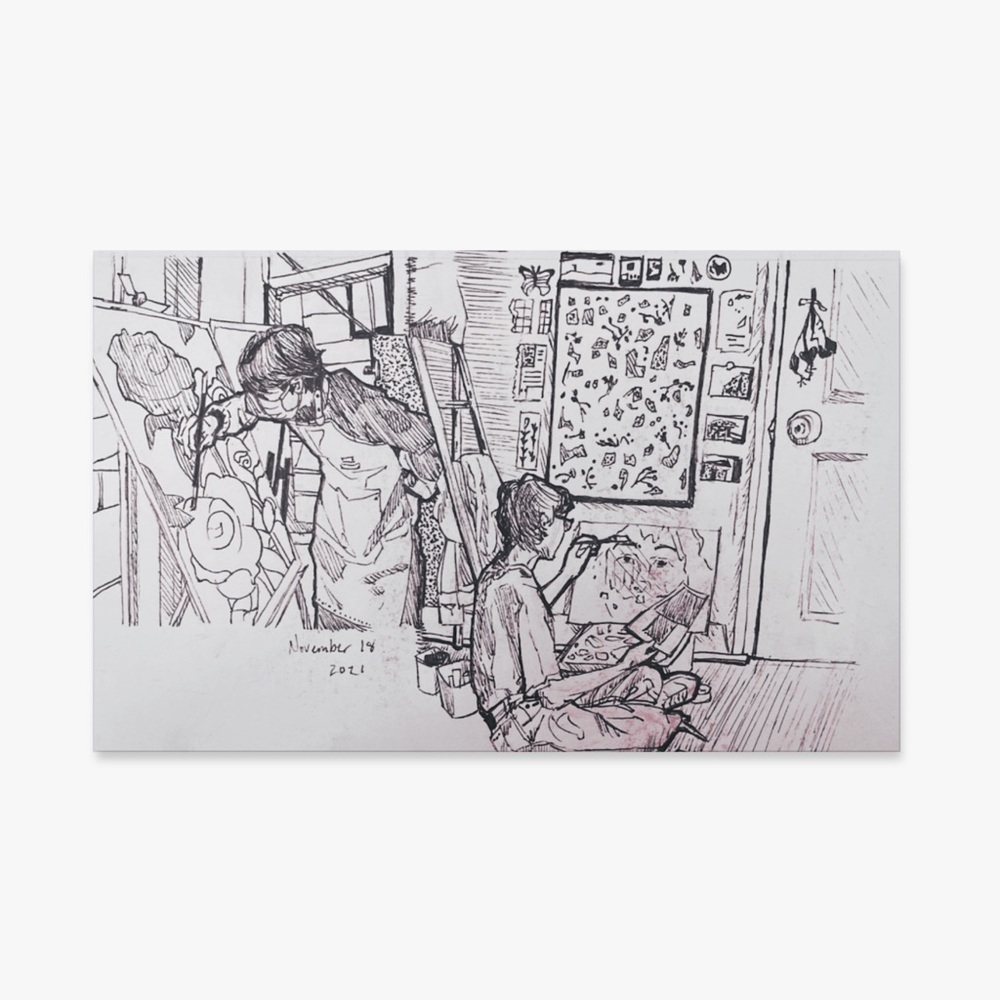original black gel pen collage artwork painter guy design illustration drawing‌‌